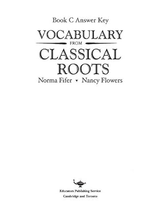 Vocabulary from Classical Roots Answer Key