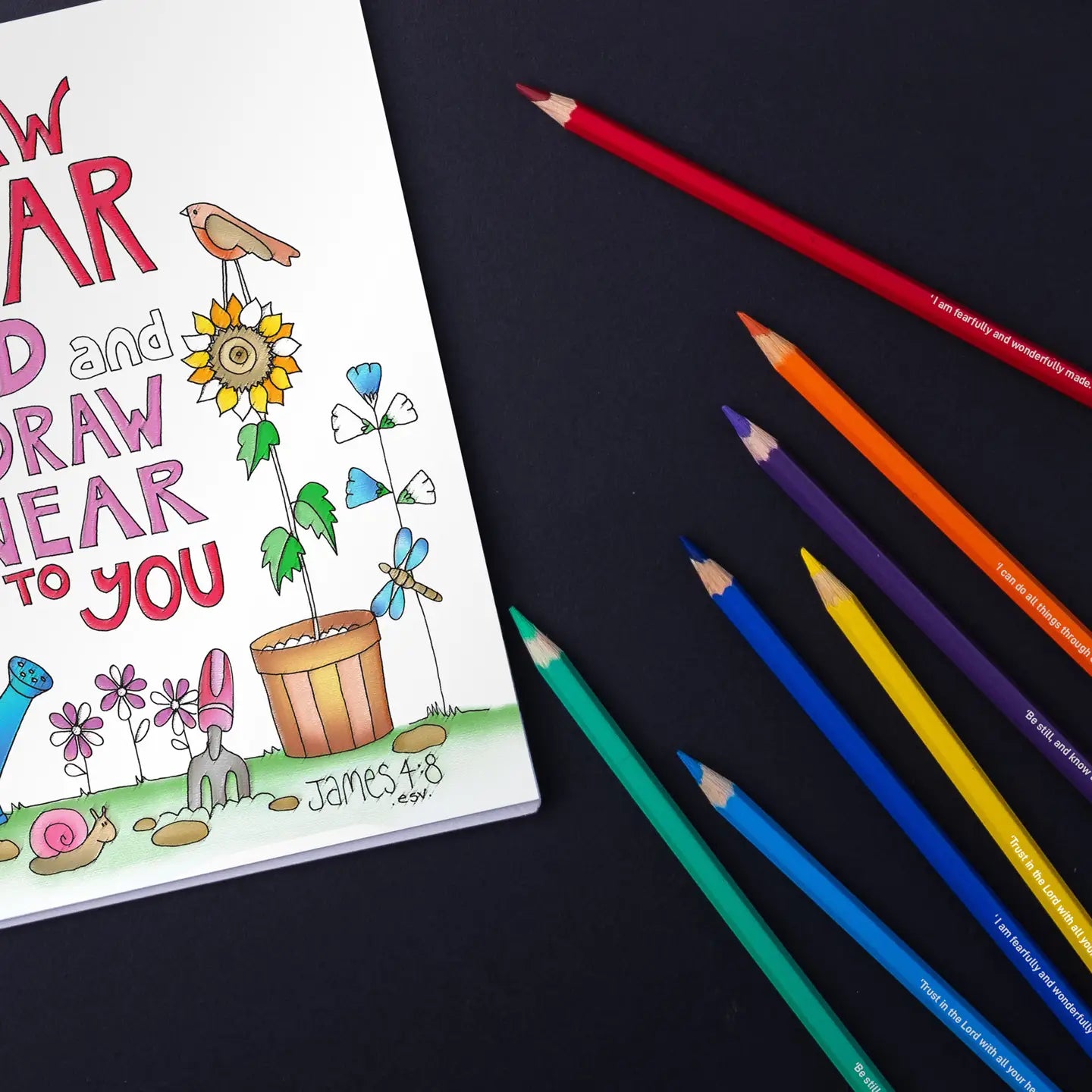 24 Colouring Pencils with 4 Bible Verses — Catholic Gift | Homeschool Bookshop