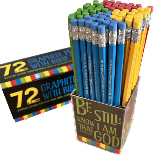 Graphite pencils with Bible Verses - Green — Catholic Gift | Homeschool Bookshop