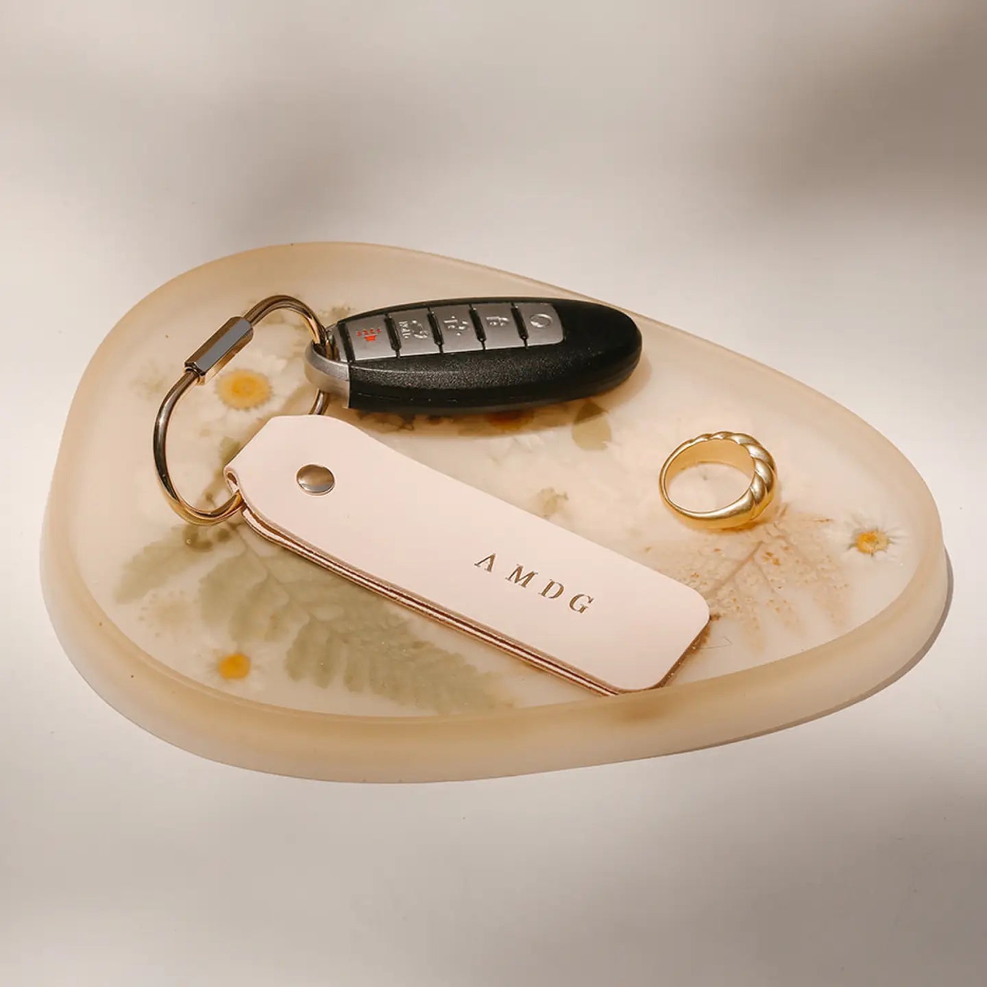 AMDG Leather Keychain — Catholic Gift | Homeschool Bookshop