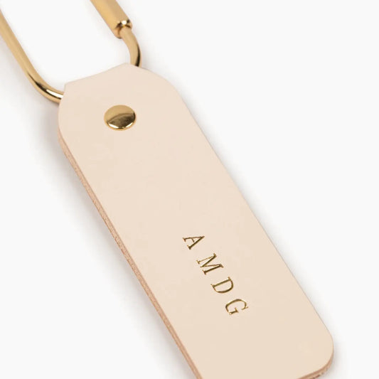 AMDG Leather Keychain — Catholic Gift | Homeschool Bookshop