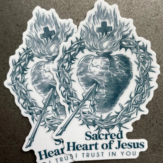 Sacred Heart of Jesus Waterproof Catholic Sticker — Catholic Gift | Homeschool Bookshop