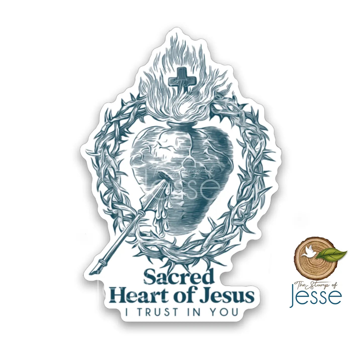 Sacred Heart of Jesus Waterproof Catholic Sticker — Catholic Gift | Homeschool Bookshop