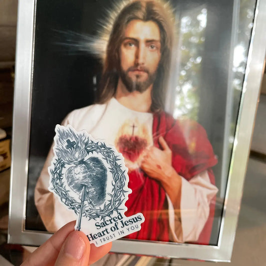Sacred Heart of Jesus Waterproof Catholic Sticker — Catholic Gift | Homeschool Bookshop