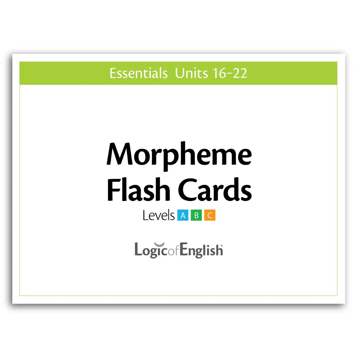 Essentials 16-22 Morpheme Flash Cards — Catholic Homeschool Curriculum