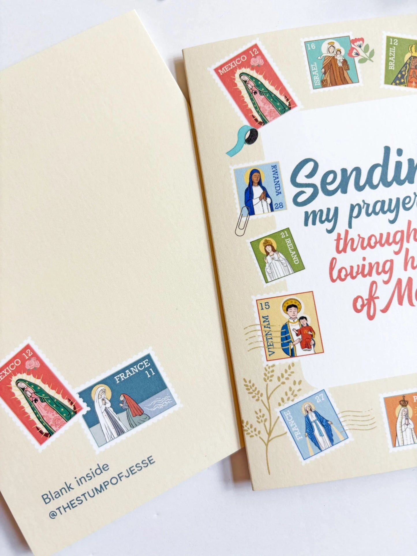 Ave Maria Post Yellow Greeting Card — Catholic Gift | Homeschool Bookshop