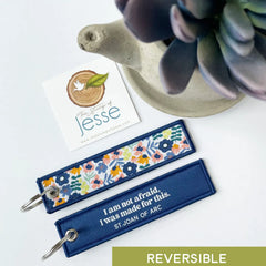 Joan of Arc - I Was Made For This Woven Keychain & Bag Tag