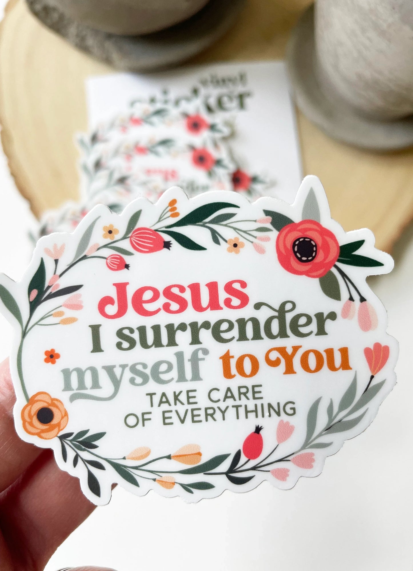 Jesus I Surrender Myself To You Waterproof Sticker — Catholic Gift | Homeschool Bookshop