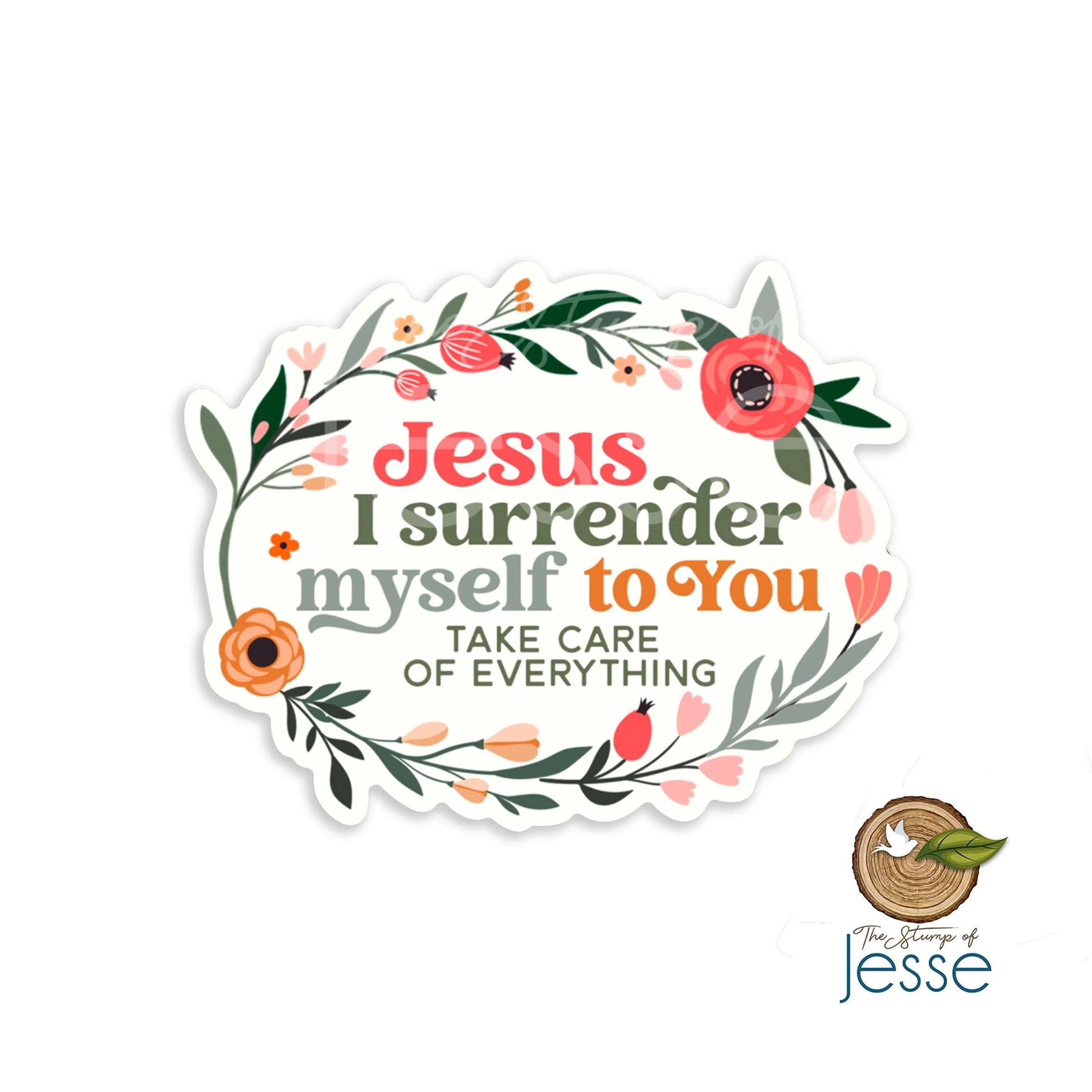 Jesus I Surrender Myself To You Waterproof Sticker — Catholic Gift | Homeschool Bookshop