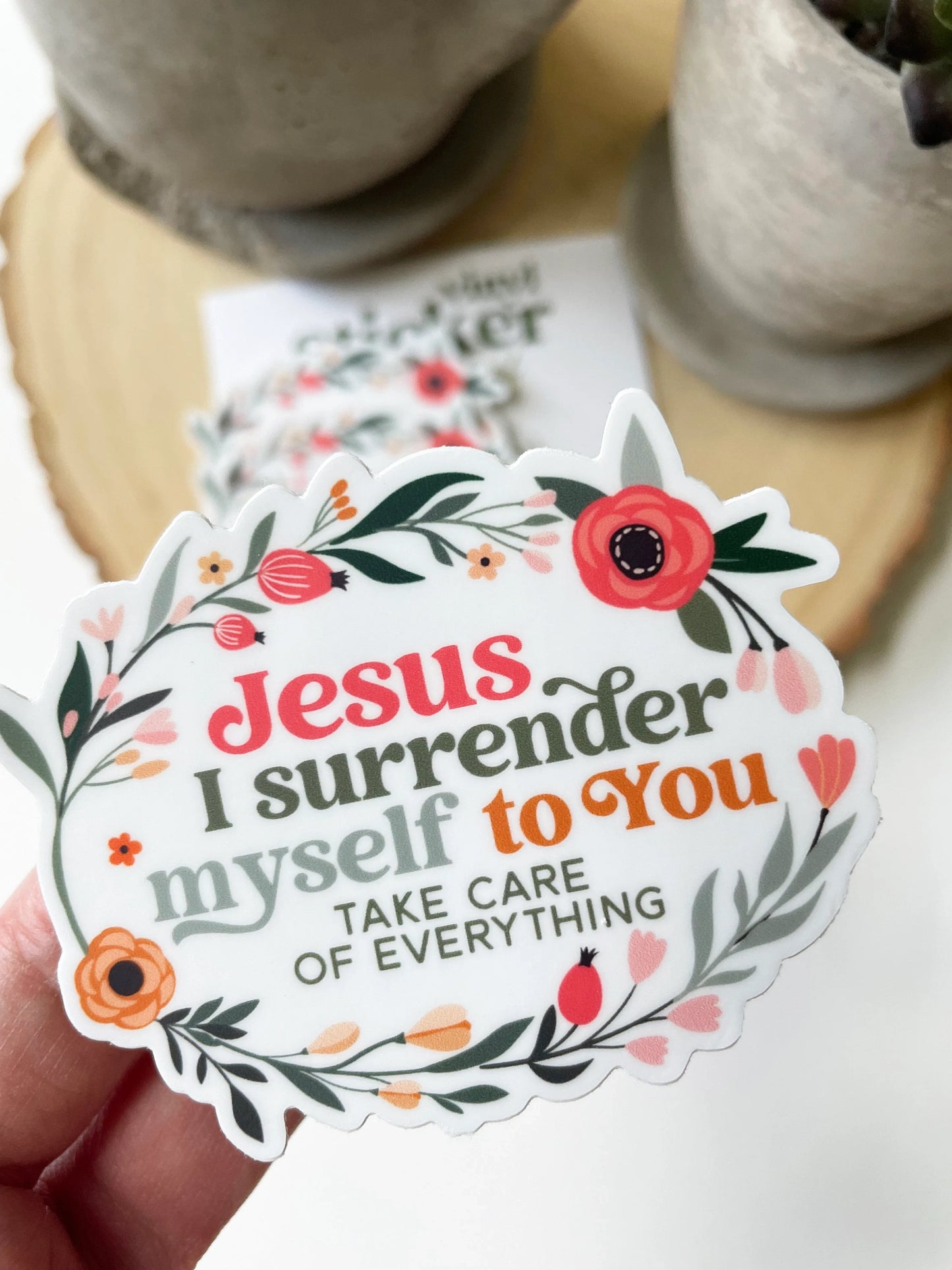 Jesus I Surrender Myself To You Waterproof Sticker — Catholic Gift | Homeschool Bookshop