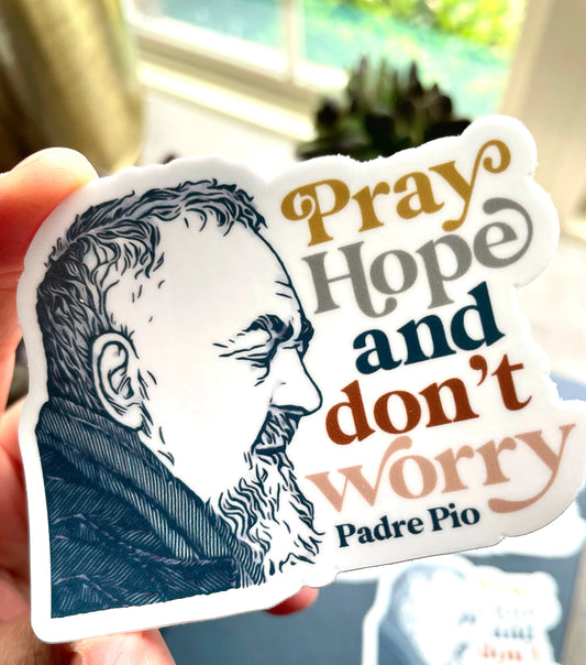 St. Padre Pio of Pietrelcina Catholic Sticker — Catholic Gift | Homeschool Bookshop