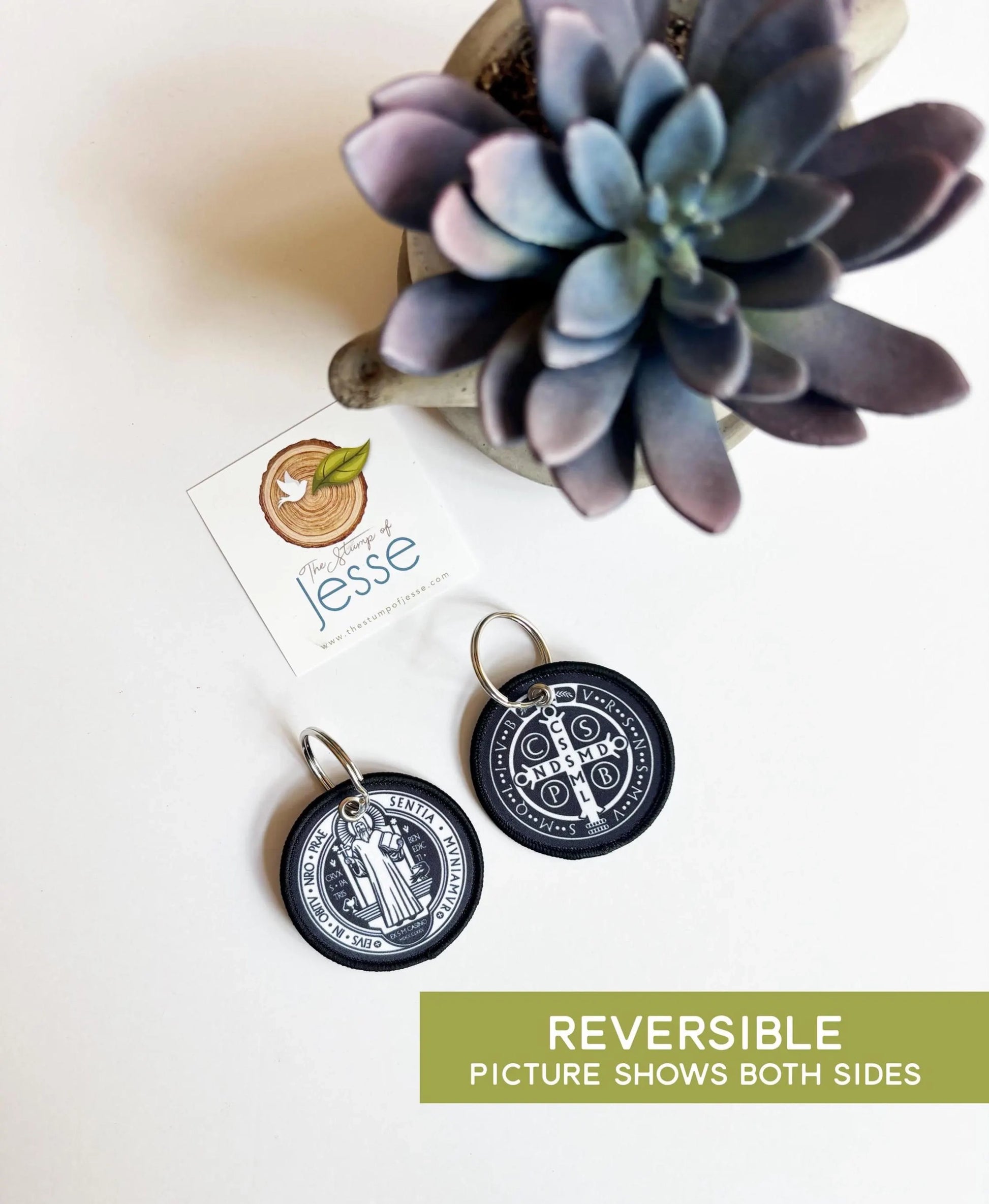 St. Benedict Medal Woven Keychain & Bag Tag — Catholic Gift | Homeschool Bookshop