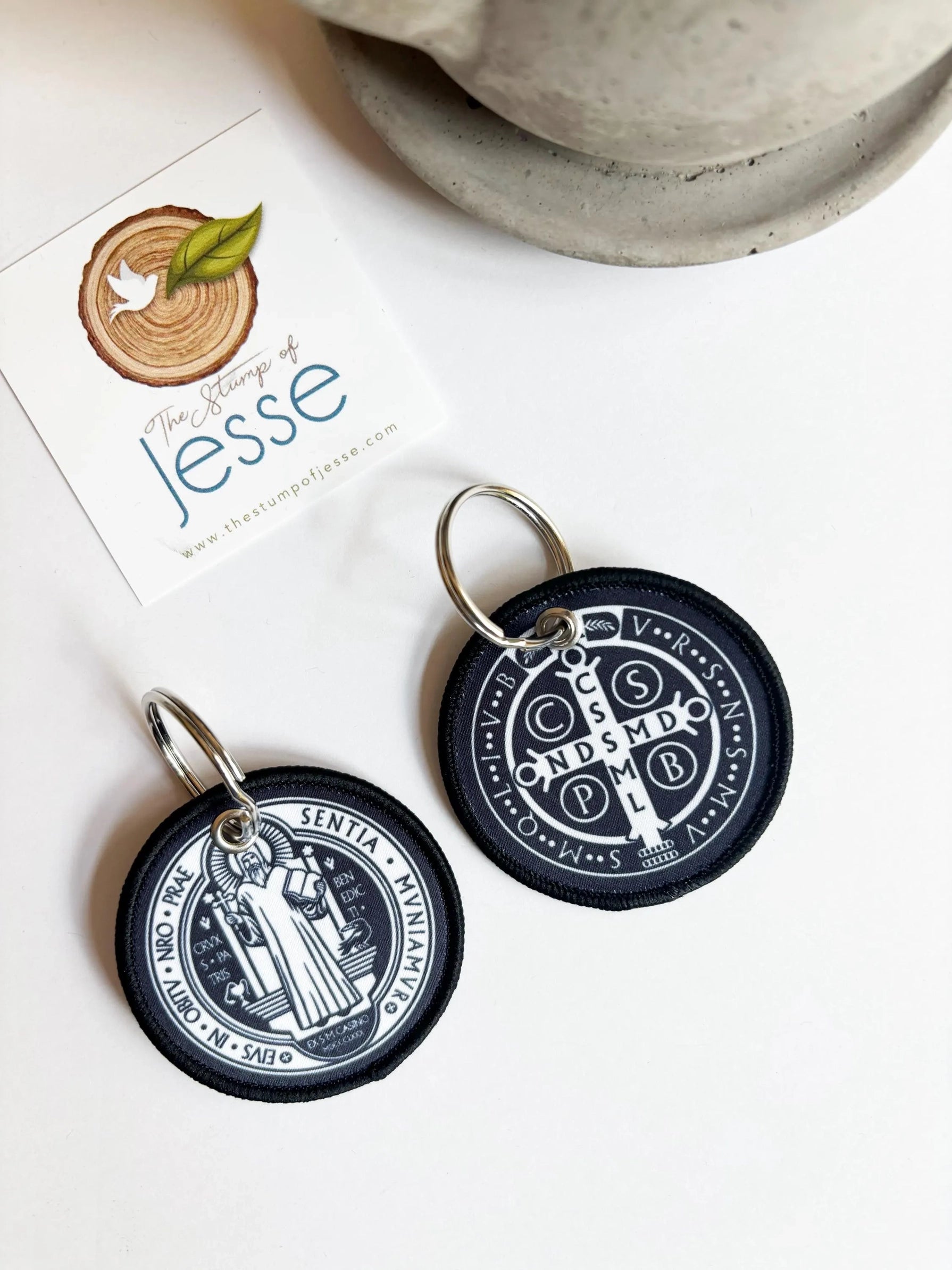 St. Benedict Medal Woven Keychain & Bag Tag — Catholic Gift | Homeschool Bookshop