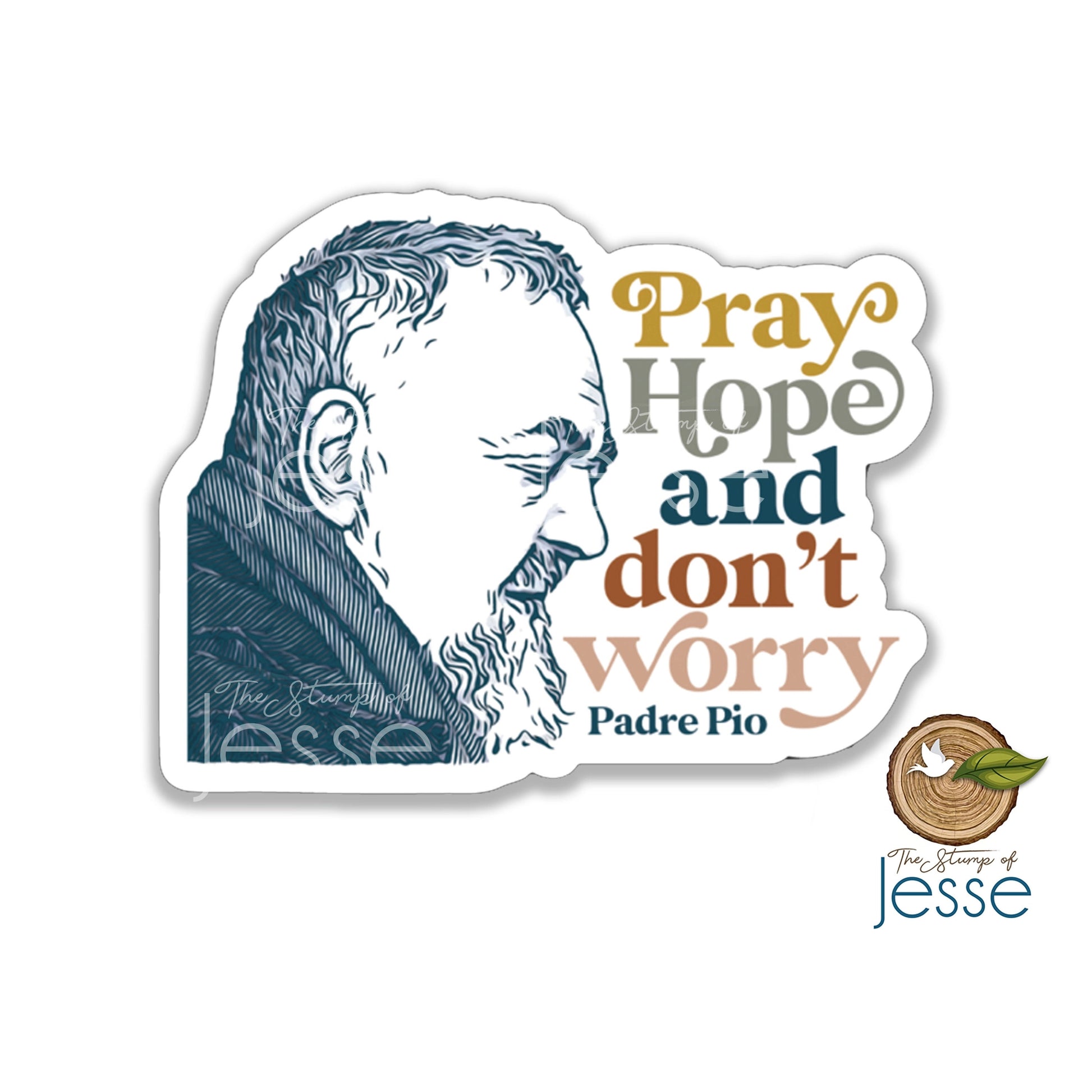 St. Padre Pio of Pietrelcina Catholic Sticker — Catholic Gift | Homeschool Bookshop
