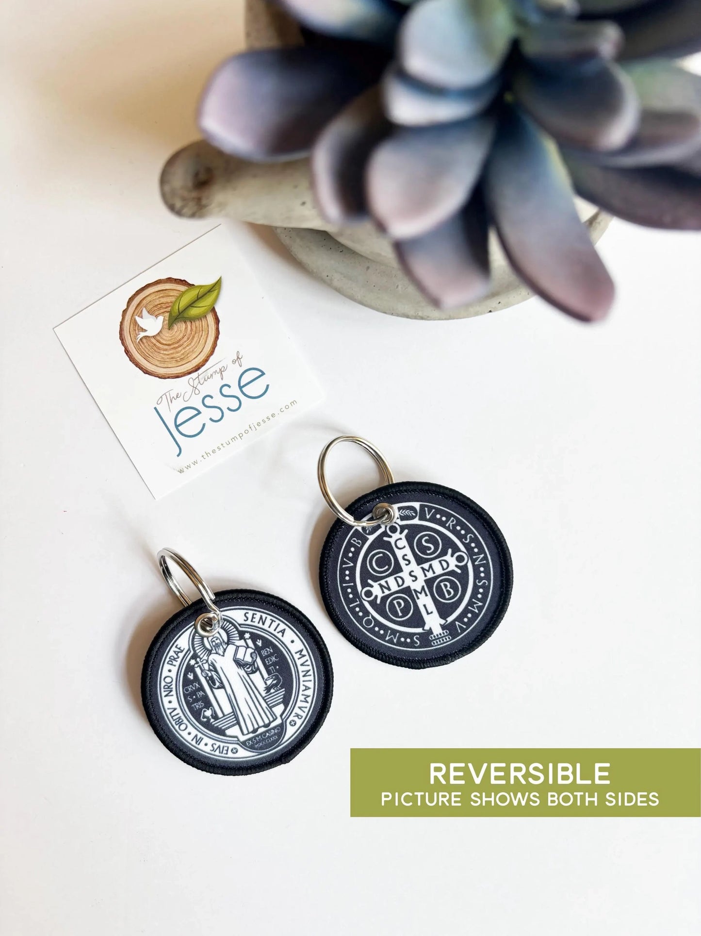 St. Benedict Medal Woven Keychain & Bag Tag — Catholic Gift | Homeschool Bookshop