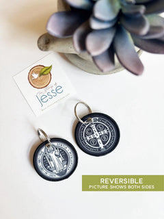 St. Benedict Medal Woven Keychain & Bag Tag