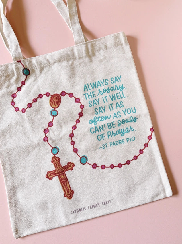 Rosary Tote Bag — Catholic Gift | Homeschool Bookshop