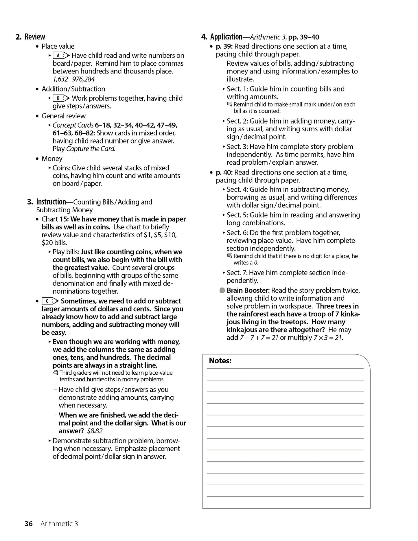 Abeka Arithmetic 3 Curriculum Lesson Plans