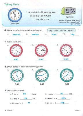 Abeka Arithmetic 3 Teacher Key