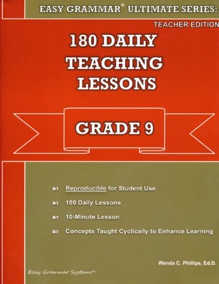 Easy Grammar Ultimate Series: 180 Daily Teaching Lessons Grade 9 Teacher Edition