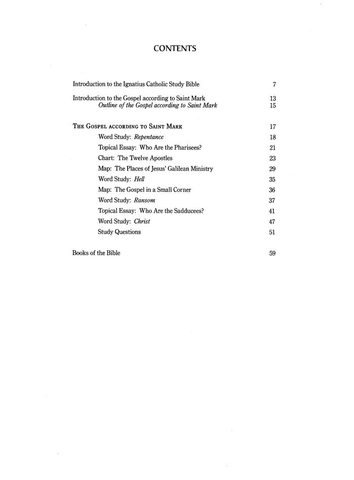 The Gospel of Mark, Ignatius Catholic Study Bible
