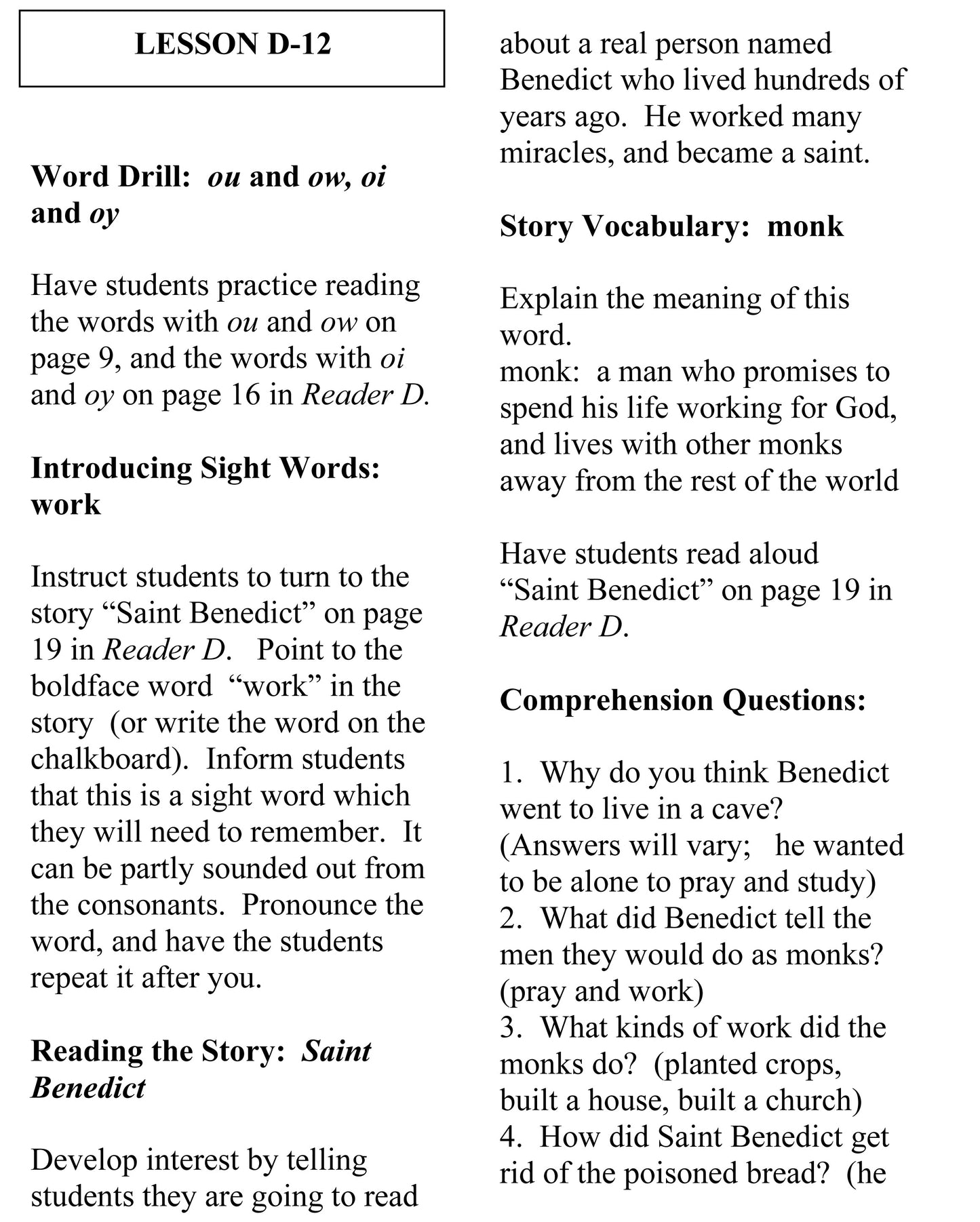 Little Angel Readers: Teacher's Manual Complete ABCD